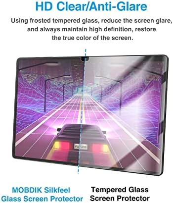 Mobdik Silkfeel זכוכית [ערכת EZ] מגן המסך התואם לגלקסיה Tab S8 Ultra [זכוכית מחוסמת] [יישור אוטומטי]